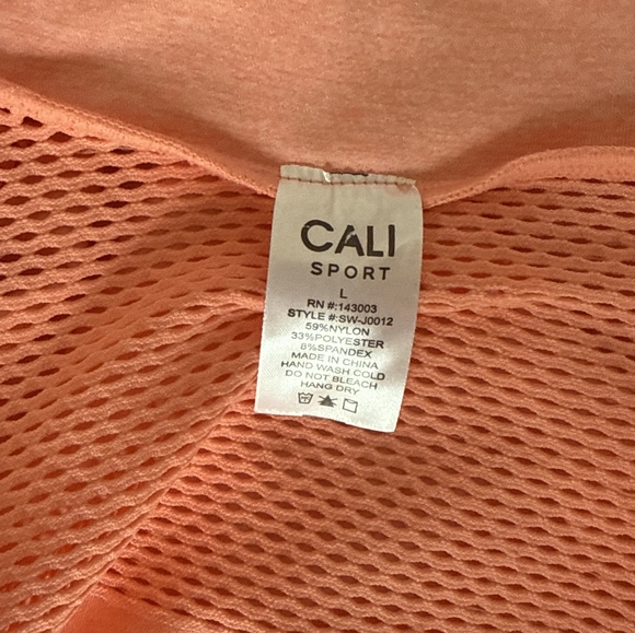 Cali Sport Full Zip Up Mesh Jacket Coral Knit Size Large NWT - Picture 4 of 8
